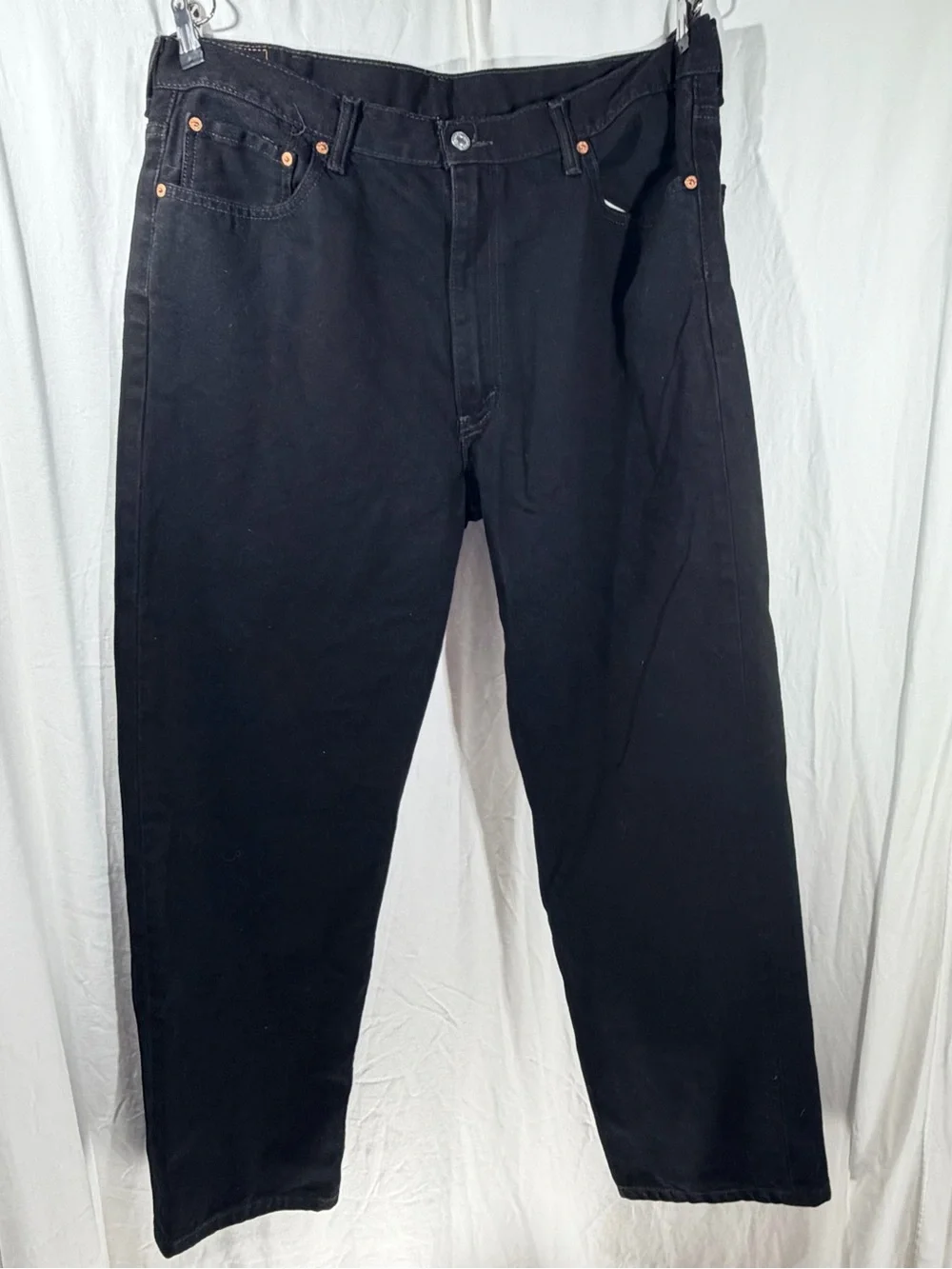 Levi's Black Straight Leg Denim Jeans with Red Tab